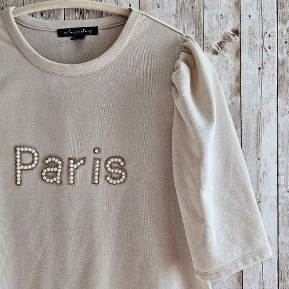 Women's A. Love Story Beige Paris Top - Size M - Picture 2 of 8